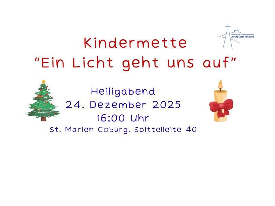 Veranstaltungshinweis zur Kindermette in St. Marien Coburg an Heilig Abend 2025