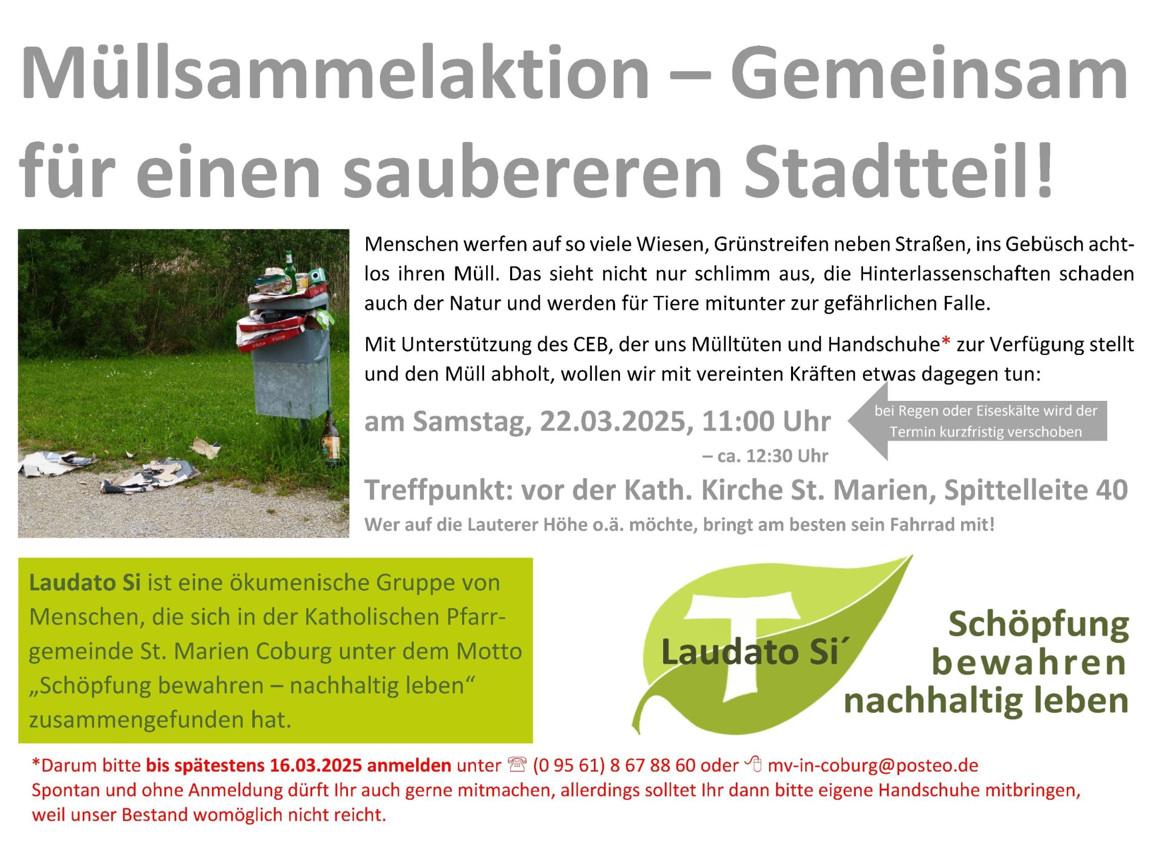 Laudato Si Müllsammelaktion März 2025
